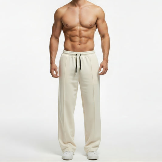 Beige Wide Leg Baggy Trouser